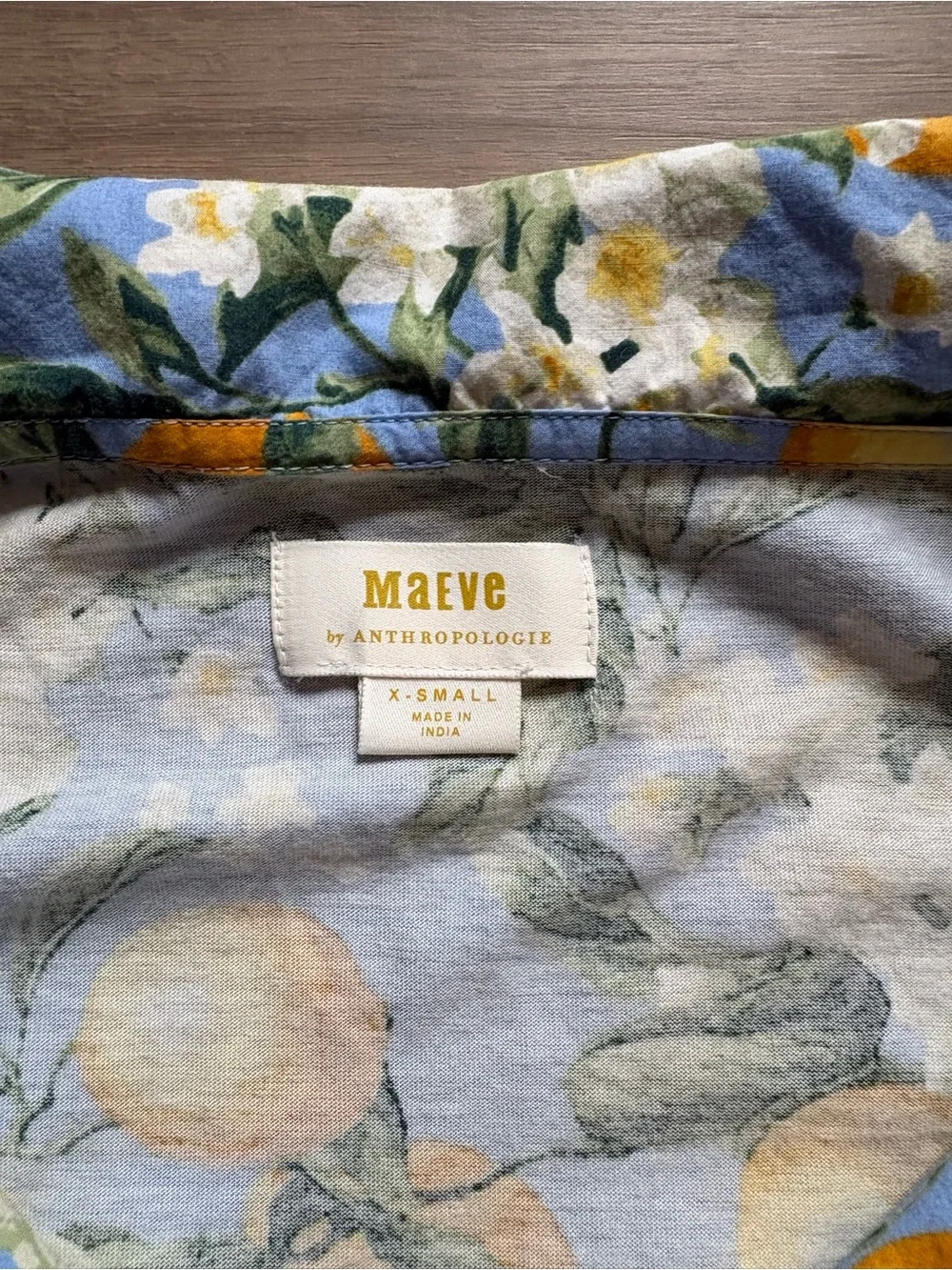 Maeve Lemon Print Peplum Top - Picture 3 of 7